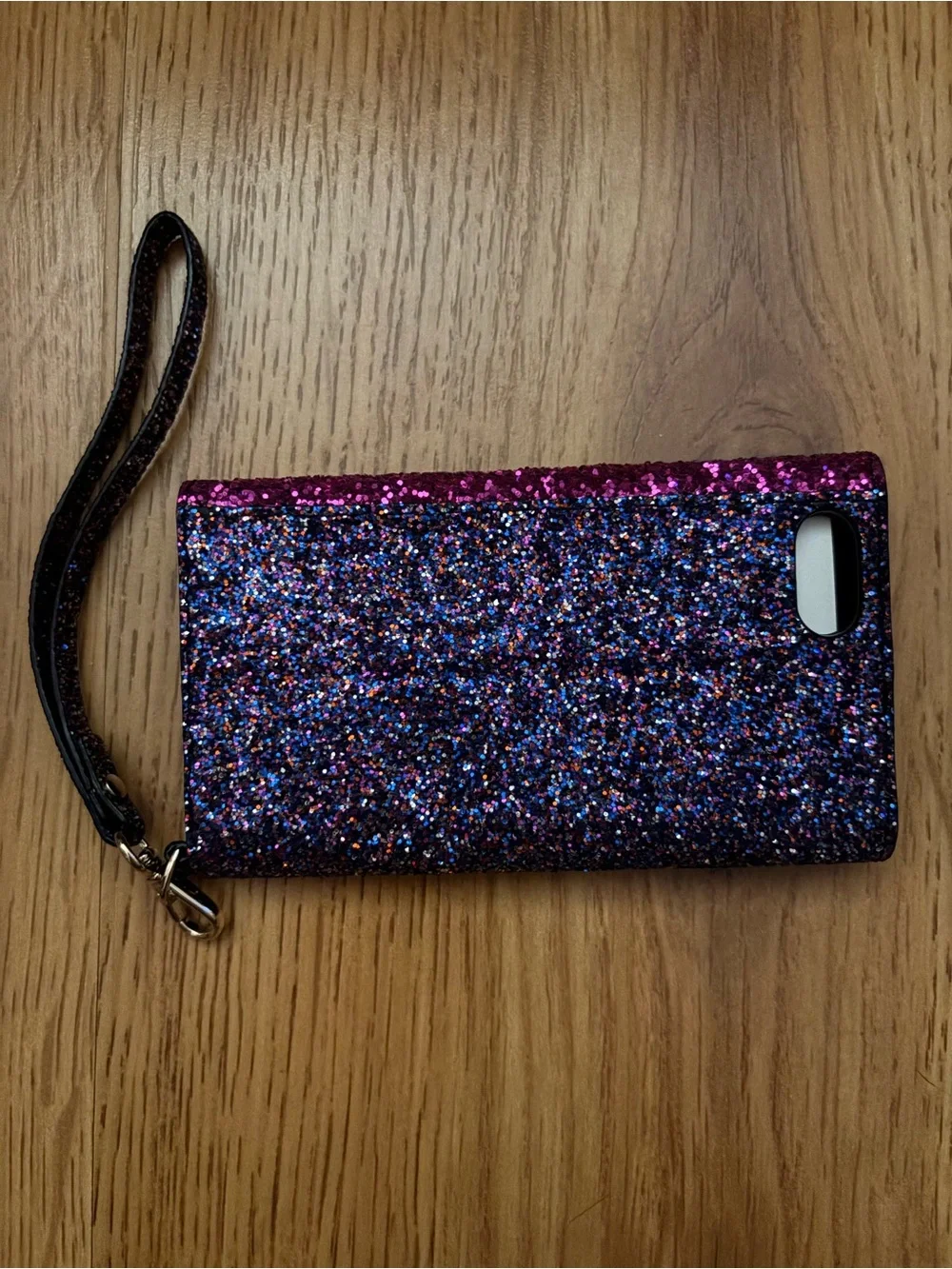 Kate Spade Fuchsia Pink Glitter Phone Wristlet Wallet